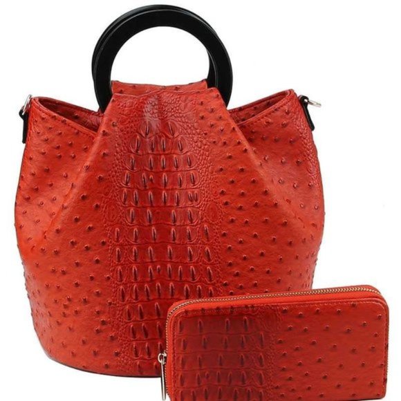 Handbags - Embossed Croc Purse and Handbag